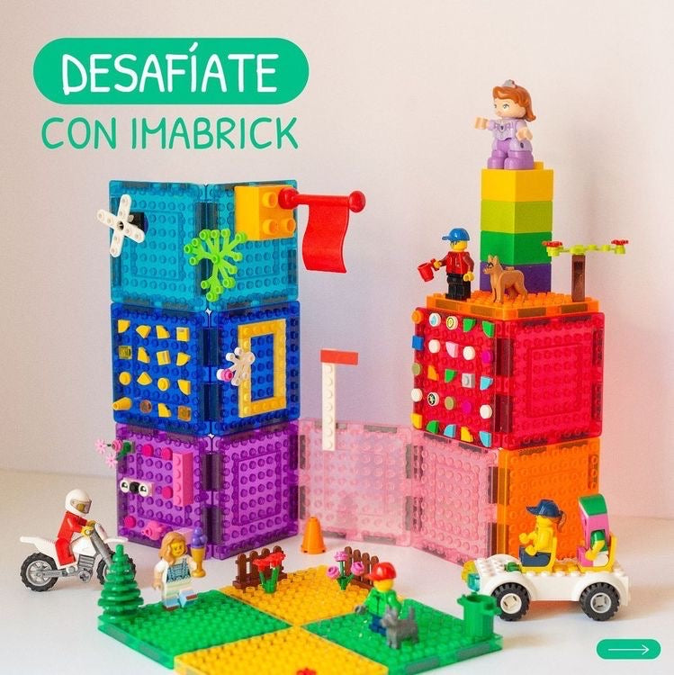 Juego de construcción IMANIX, IMABRICK ONE SIDE 16 piezas magnéticas, Braintoys