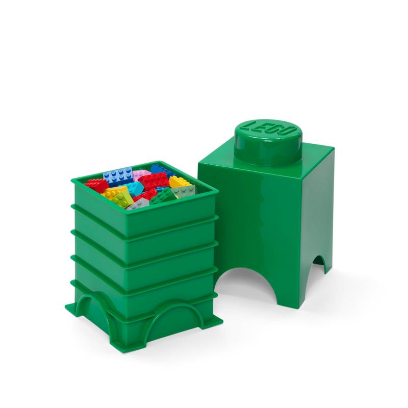 CONTENEDOR LEGO BRICK 1 DARK GREEN